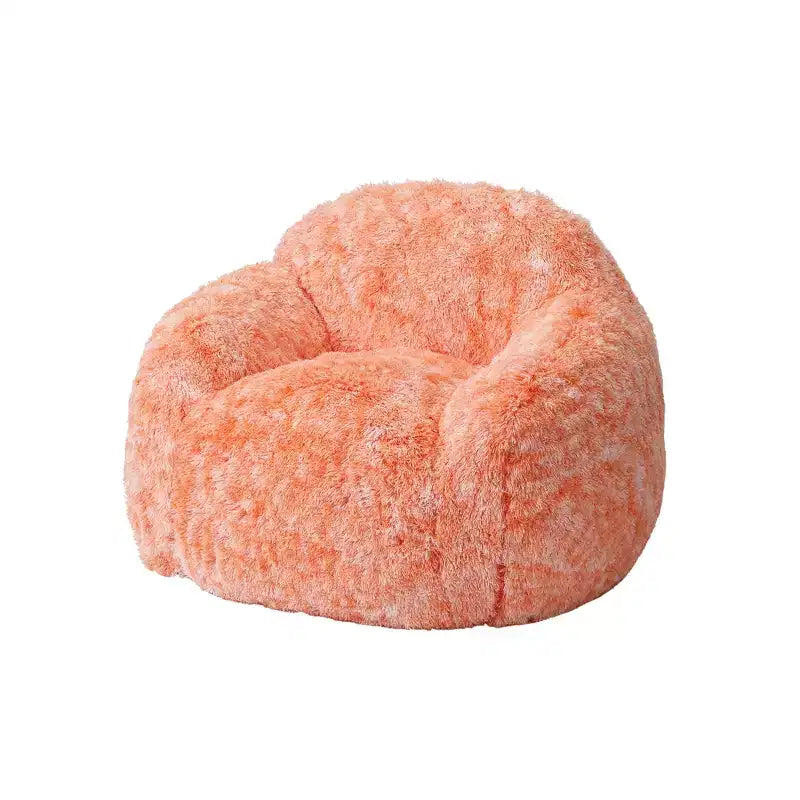 Adult Faux Fur Bean Bag Chair with Armrests - High-Density Foam Floor Sofa