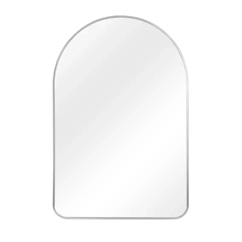 Silver Aluminum Slim-Edge Arch Mirror - Rounded Corners 91x61x4cm