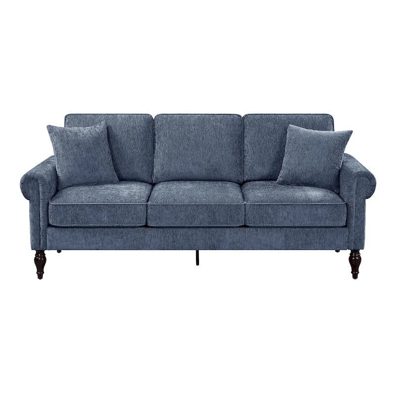 Igny Traditional Chenille Rolled Arms 2-Piece Living Room Set by Furniture of America