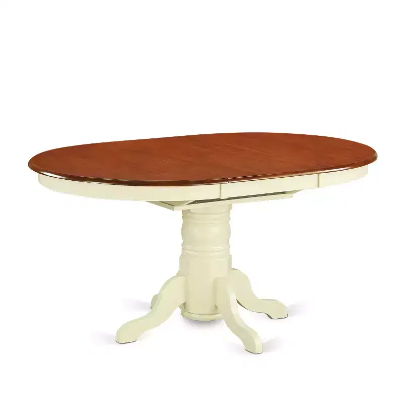 HomeStock 5-Piece Buttermilk and Cherry Finish Solid Wood Top Dining table with 4 Chairs