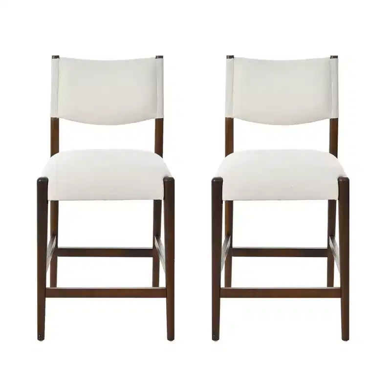 GDFStudio Dallas Modern Rubberwood Upholstered Barstools (Set of 2)