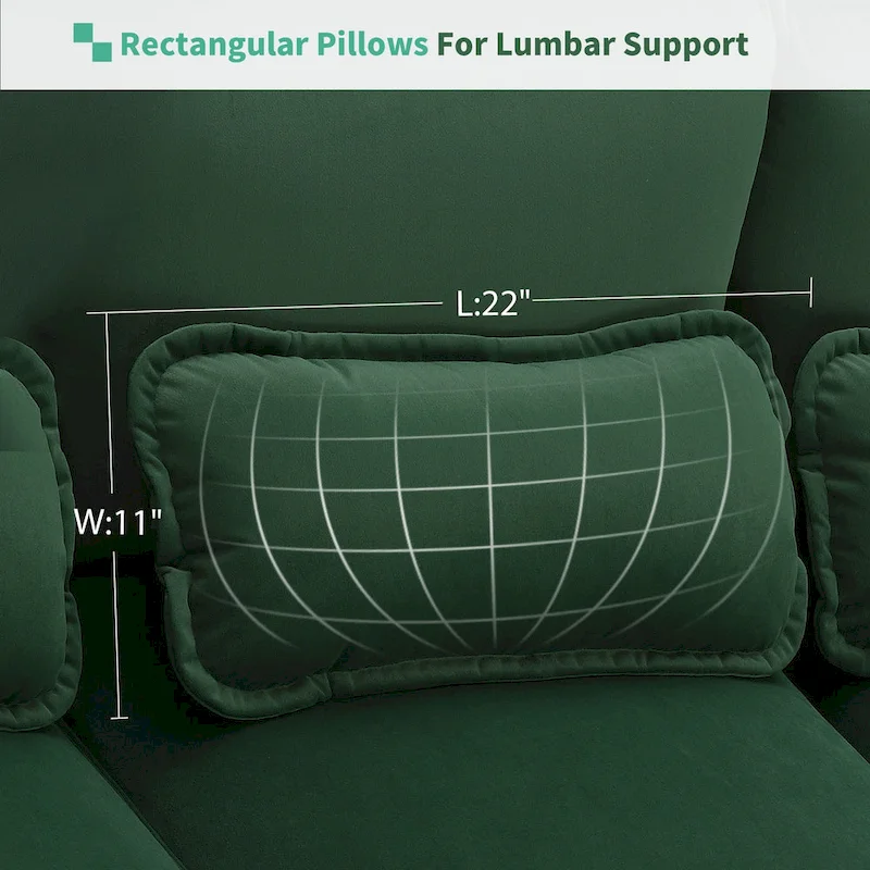 [VIDEO provided][New]109.8*55.9 Modern U-shaped Sectional Sofa with Waist Pillows,6-seat Upholstered Symmetrical Sofa Furniture