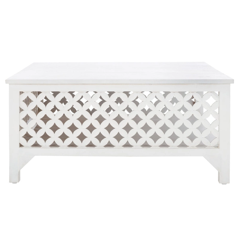 SAFAVIEH Bernardina Square Single Shelf Coffee Table - 34 L x 34 D x 16 H - 34Wx34Dx16H