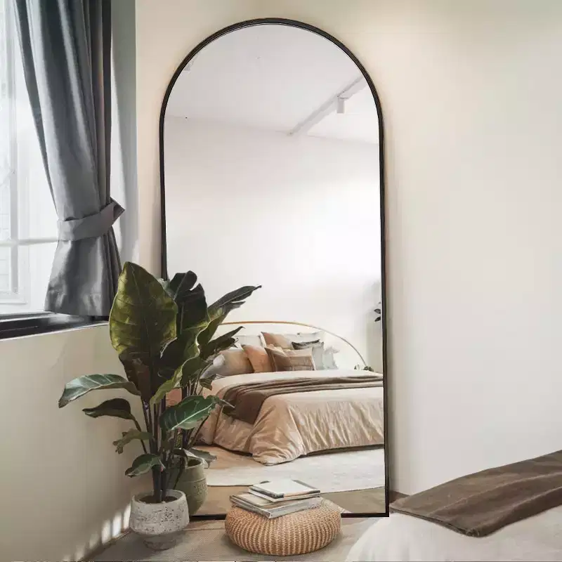 71x26 Full Length Mirror, Wall Mirrors Hanging or Leaning Arched-Top Full Body Mirror with Stand for Bedroom, Dressing Room