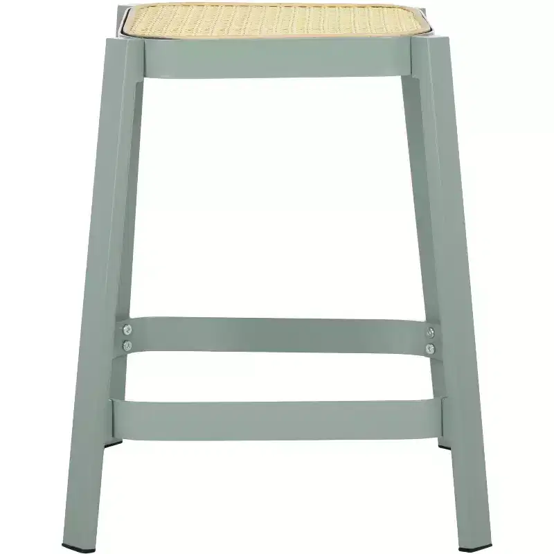 Palmyra Cane Stool - STL2500A - Aqua Smoke/Natural - Safavieh