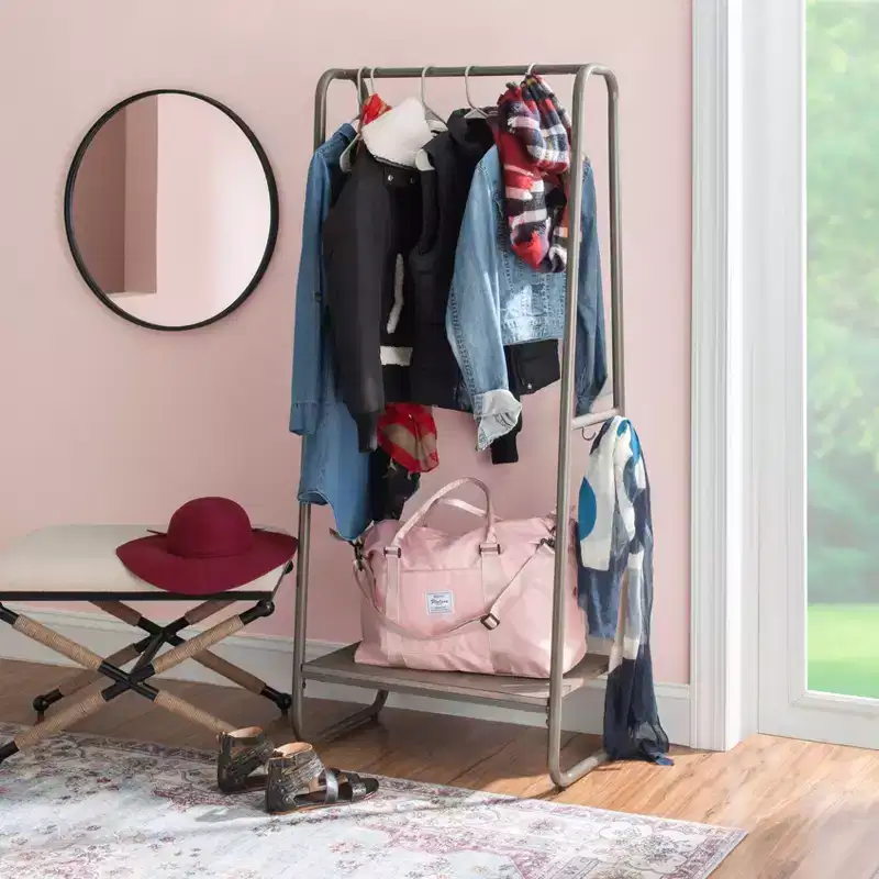 Roset Transitional 4 Hooks and a Shelf Tall Coat Rack