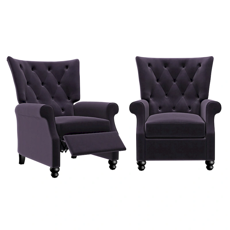 Copper Grove Plush Pushback Recliner Chairs (Set of 2)