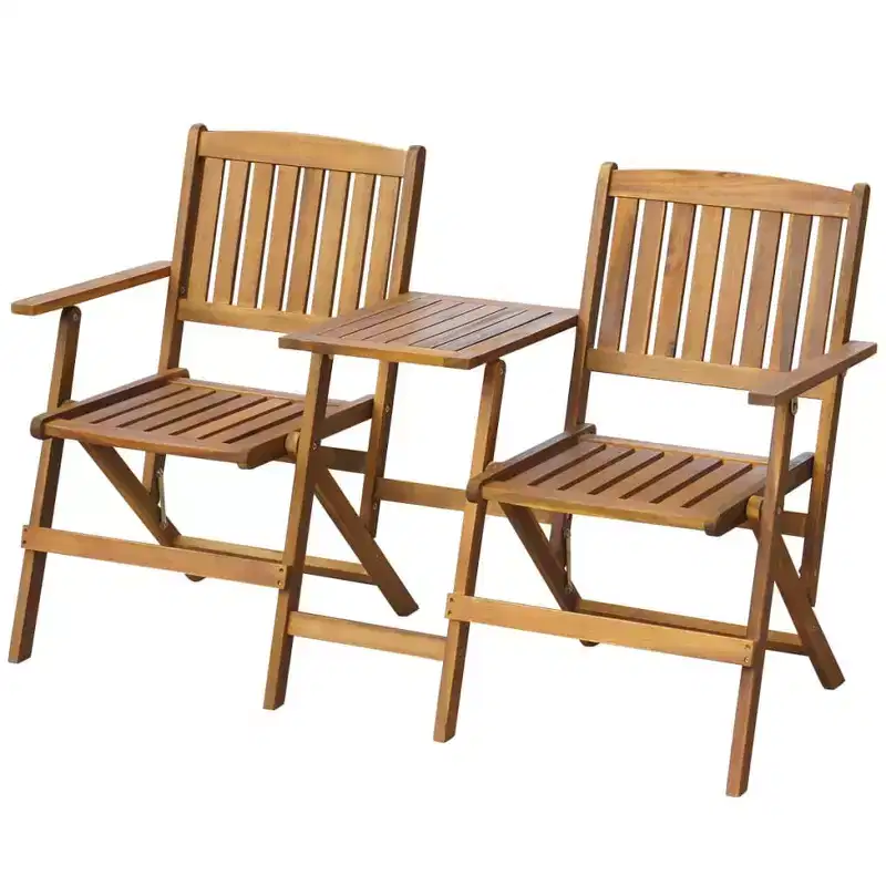 Folding Garden Bench Brown Solid acacia wood Medium Foldable