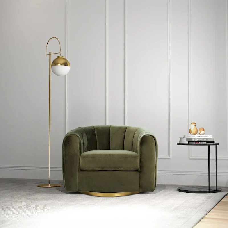 Cardiff Mid Century Modern Comfy Swivel Accent Chair