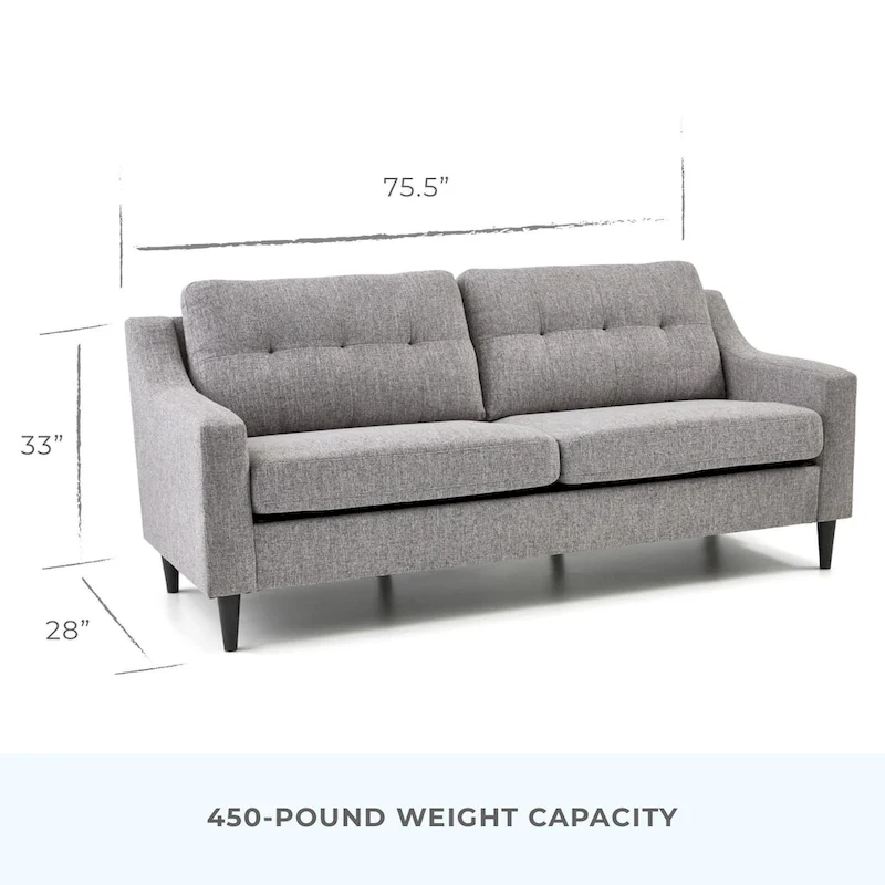 Brookside Ellen 75 Upholstered Scooped Arm Sofa