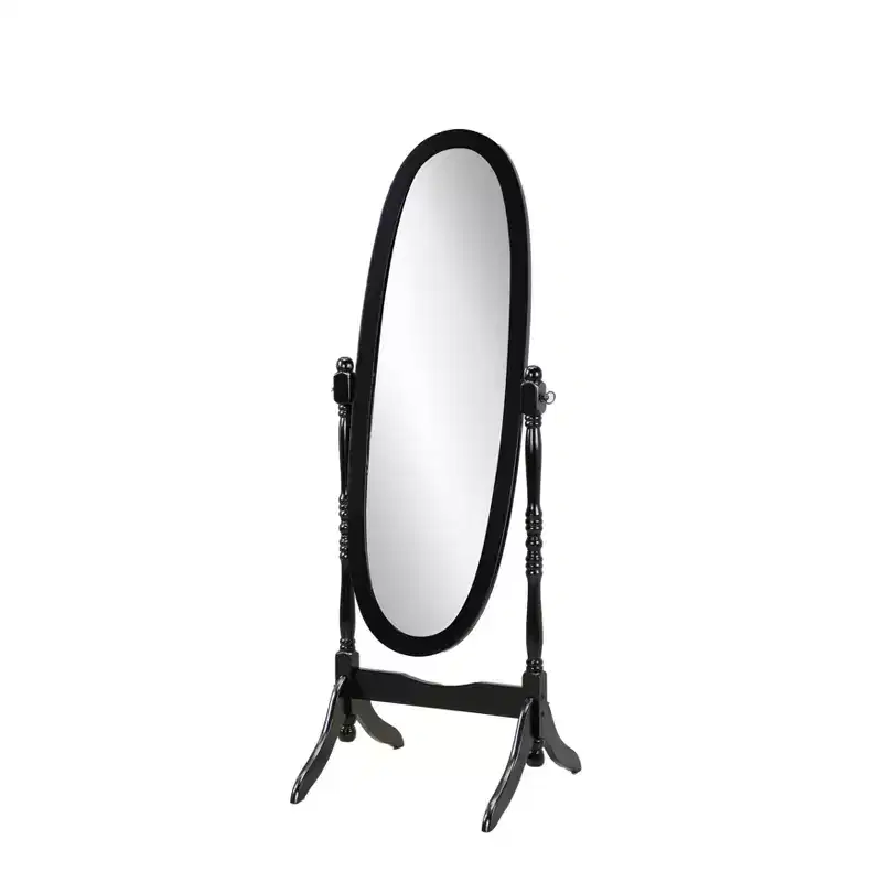 TUYOHW Traditional Full Length Mirror with Stand Oval Cheval Freestanding Mirrors with Wood Frame Tilting Swing Mirror for Bedroom, Living Room