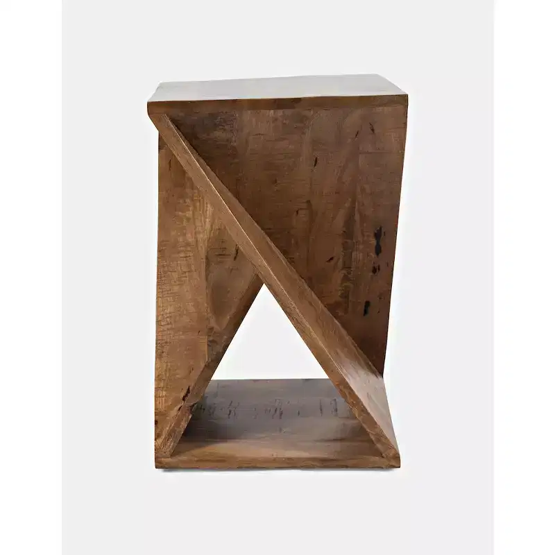 Solid Mango Hardwood Modern Angled Table - Gold