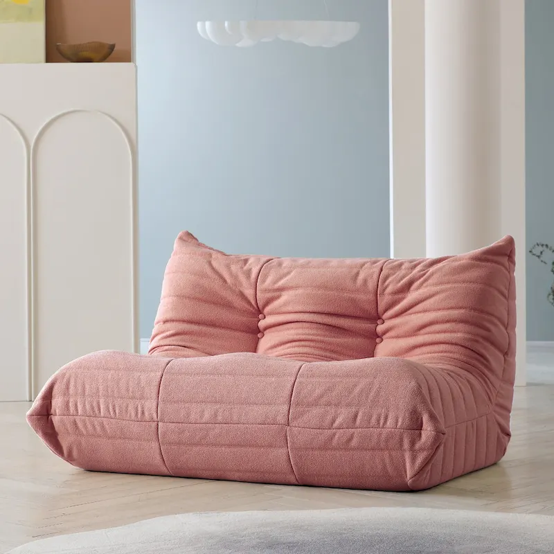 Comfy Lazy Floor Sofa Couch,Teddy Velvet Bean Bag Chairs for Living Room Bedroom Office Salon