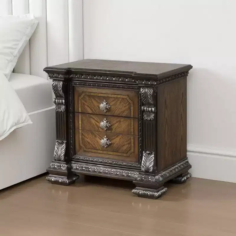 Nightstand with Hidden Drawer USB A-C, 30 Inch