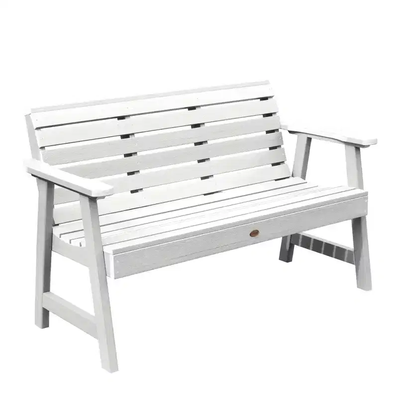5' Weatherly Garden Bench White - highwood: Durable Outdoor Seating, Fade-Resistant