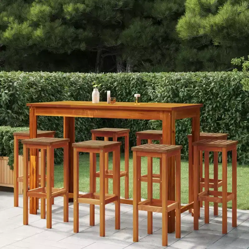 vidaXL Garden Bar Set Natural wood Solid acacia wood with an oil finish