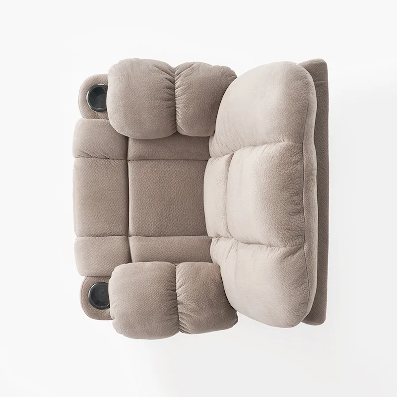 Roomfitters Luxurious Manual Recliner Chair in Chocolate with Skin-Friendly Fabric and Dual Cup Holders