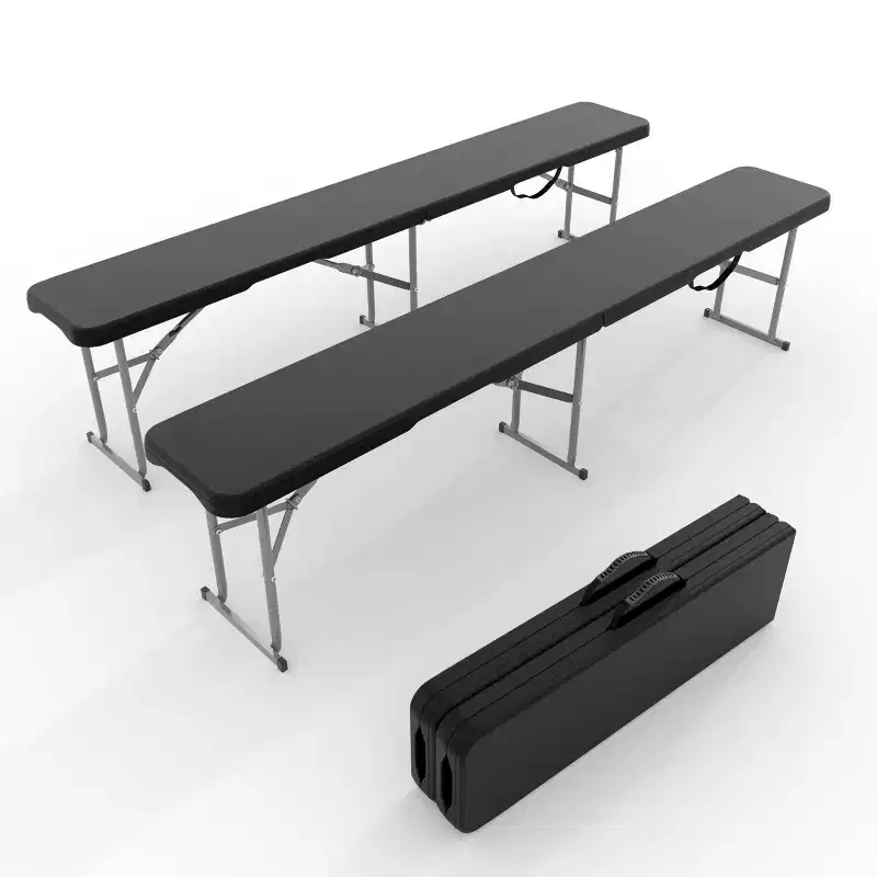 6 FT Folding Outdoor Bench, HDPE Portable with Carry Handle, Seats 3-4, 380 lb Capacity