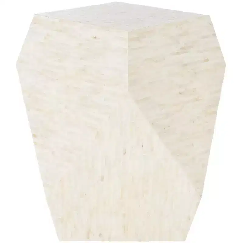 Lea Mosaic Geometric Side Table - TRB1010A - Multi/Light Beige - Safavieh