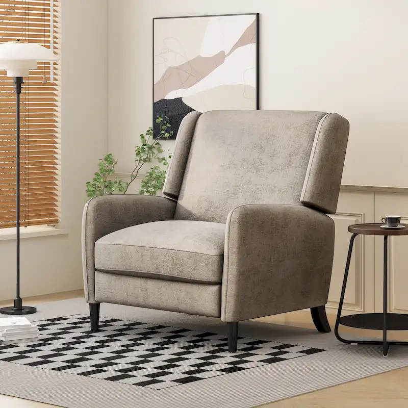 Roomfitters Oversized Textured Fabric Pushback Recliner, Cozy Recliner for Living Room