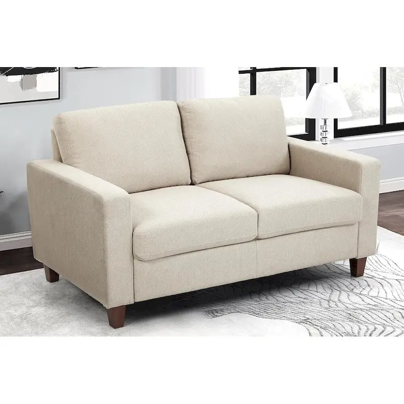 US Pride Furniture Miles Mid Century Modern Loveseat 2 Seater Sofa Couch with Reversible Back Pillows Large