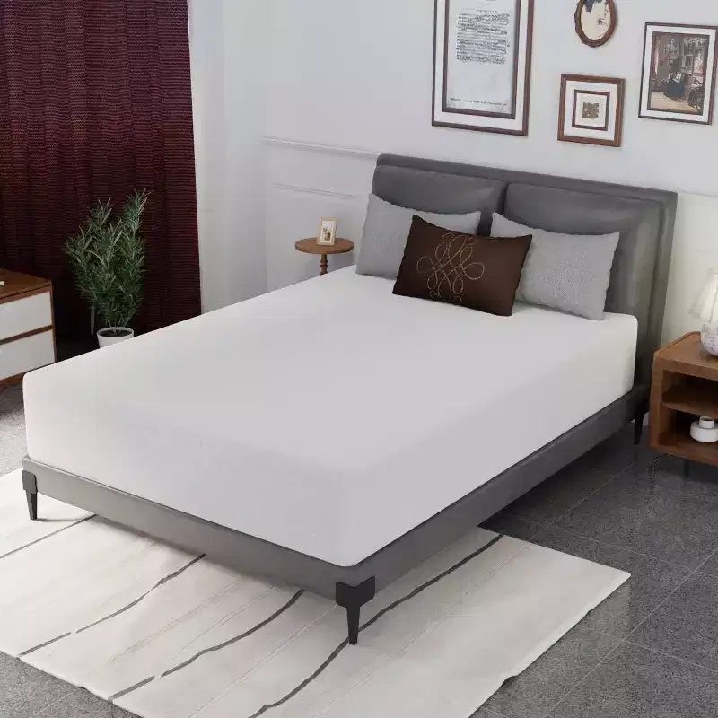 FDW 12 Inch Green Tea Memory Foam Mattress Cooling Gel Infused Mattress,Fiberglass Free/CertiPUR-US Certified/Bed-in-a-Box,White