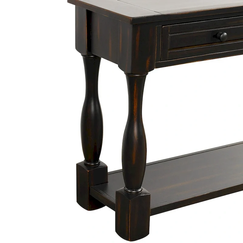 Nestfair 64 in. W Console Table with Drawers and Shelf