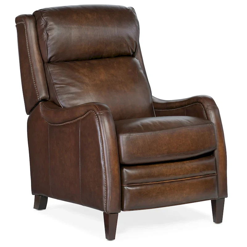 Manual Push Back Leather Recliner