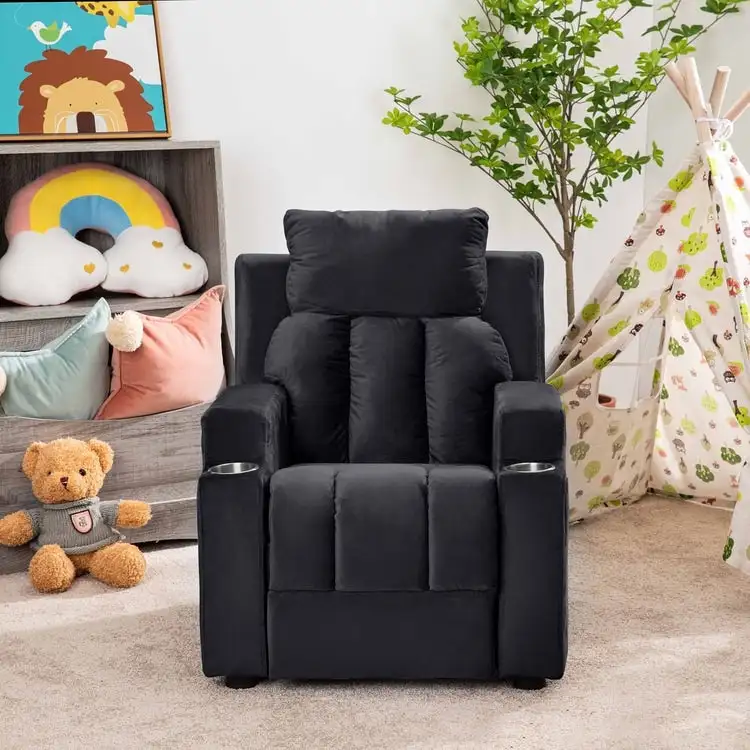 Magic Seats for Superheroes & Princesses, Super Deluxe Kids Recliner with Footrest, Headrest, 2 Cup Holders
