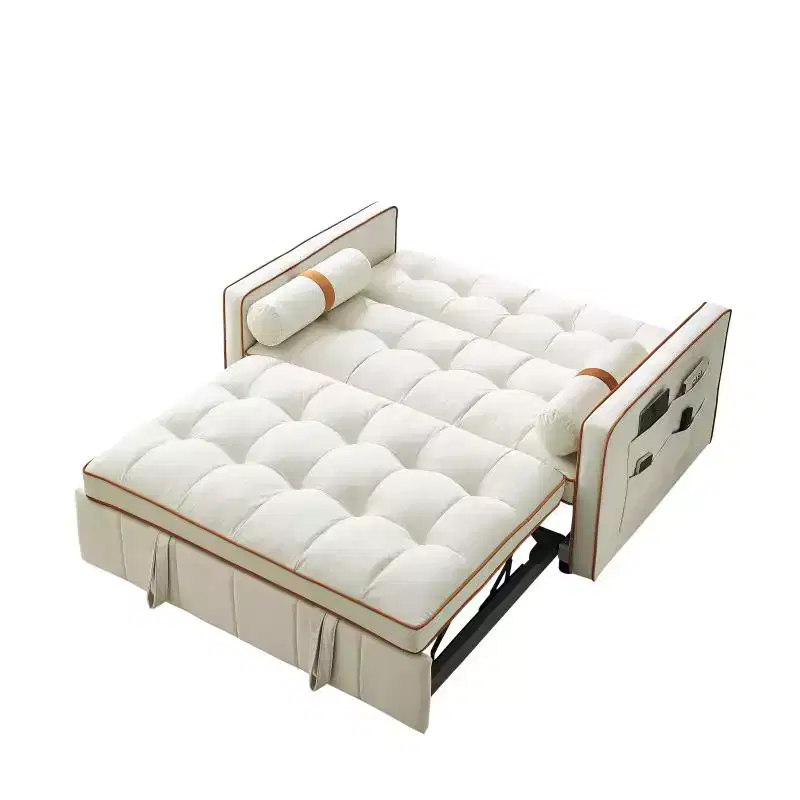 55.5 Inch Pull Out Sofa Bed, Velvet Love Seat Couch, Modern Love Seat Futon With Side Pockets Pull Out Sleep Sofa Bed