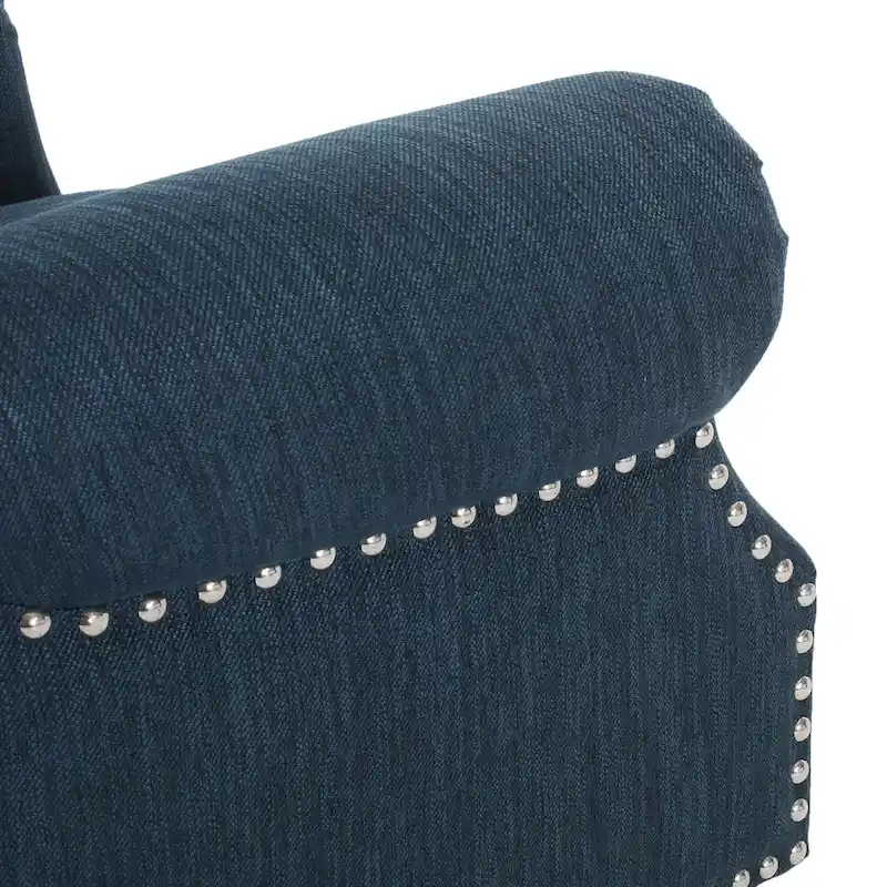 Sunapee Fabric and Rubberwood Recliner with Nailhead Trim by Christopher Knight Home