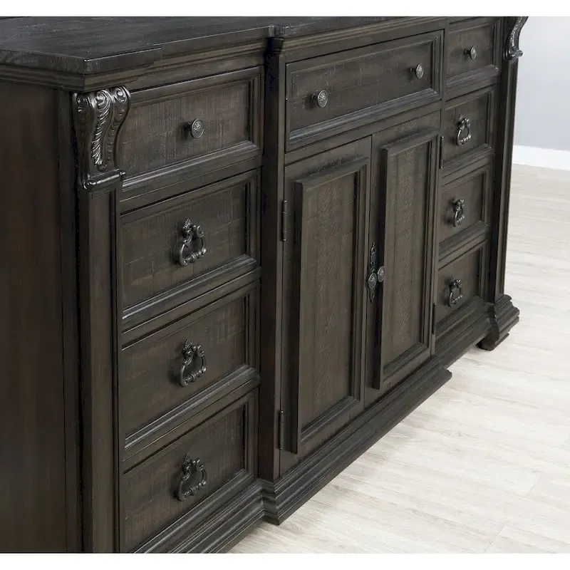 Roundhill Furniture Farson Distressed Dark Walnut Finish 4-piece Bedroom Set