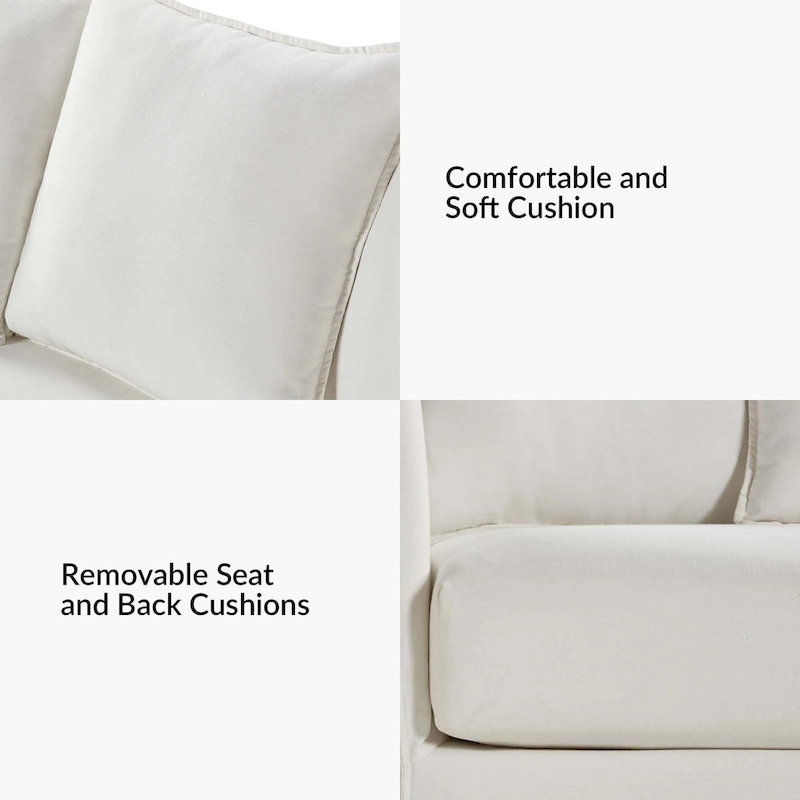 Gottfried 80 Slipcovered Sofa with Removable Cushions by HULALA HOME