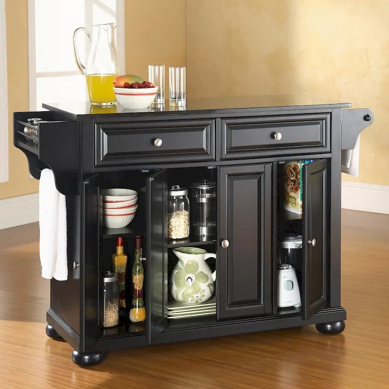 Crosley Alexandria Granite Top Full Size Kitchen Island/Cart - 18d x 51.5w x 34h
