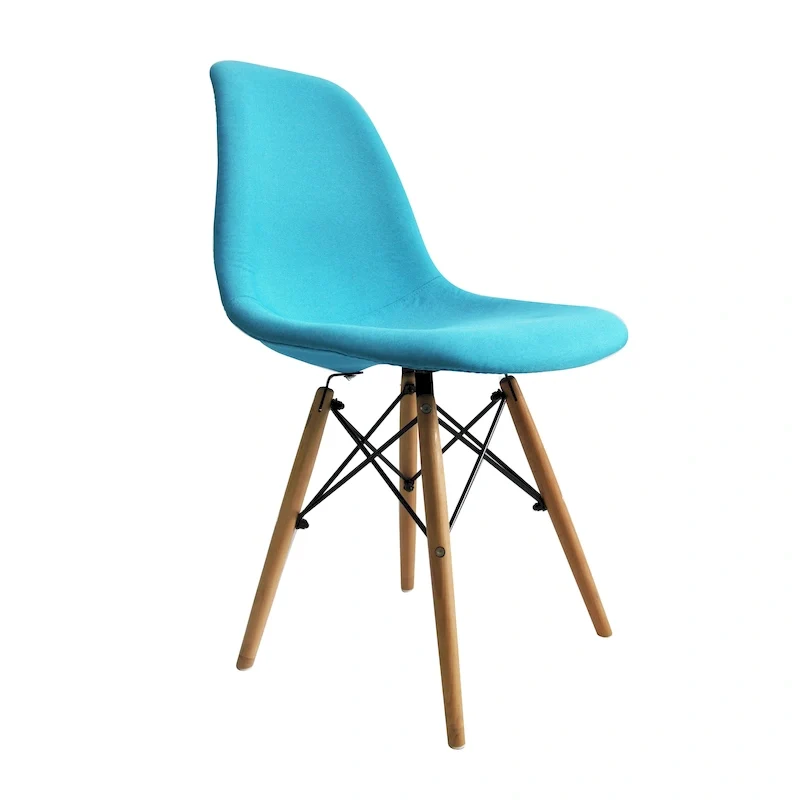 Blue / Grey Fabric Dining Chair, Armless, 1-Seat