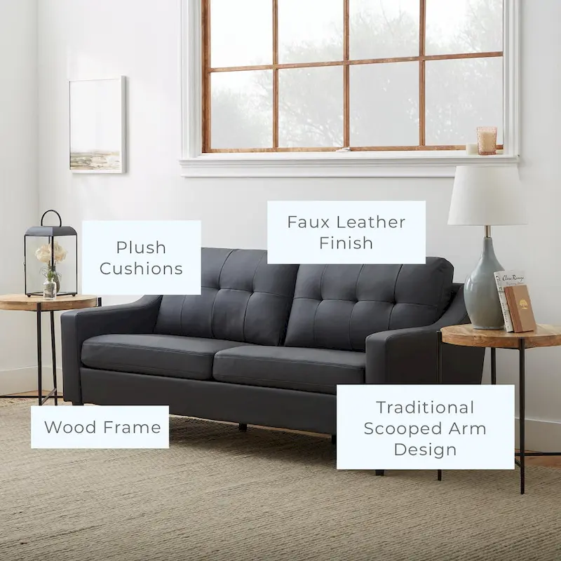 Brookside Ellen 75 Upholstered Scooped Arm Sofa
