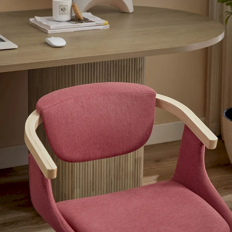 Art Leon Swivel Upholstered and Wood Accent Chair