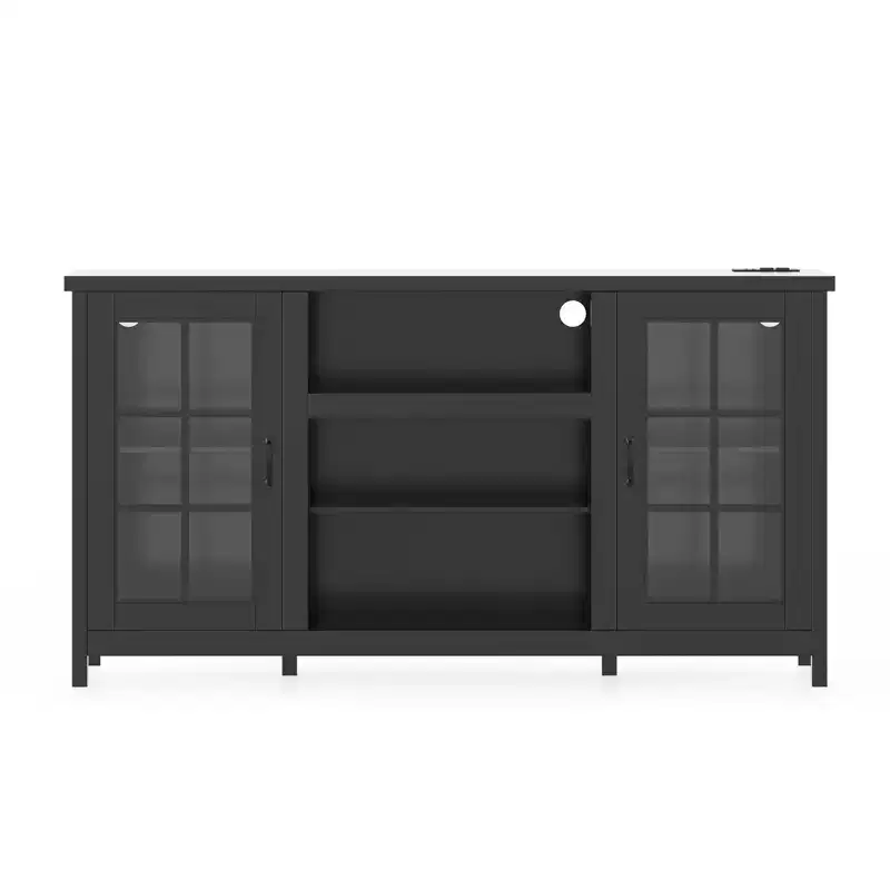 65 Inch TV Stand, Modern Wood Entertainment Center with Storage Cabinets, Media Console Table for Living Room & Office