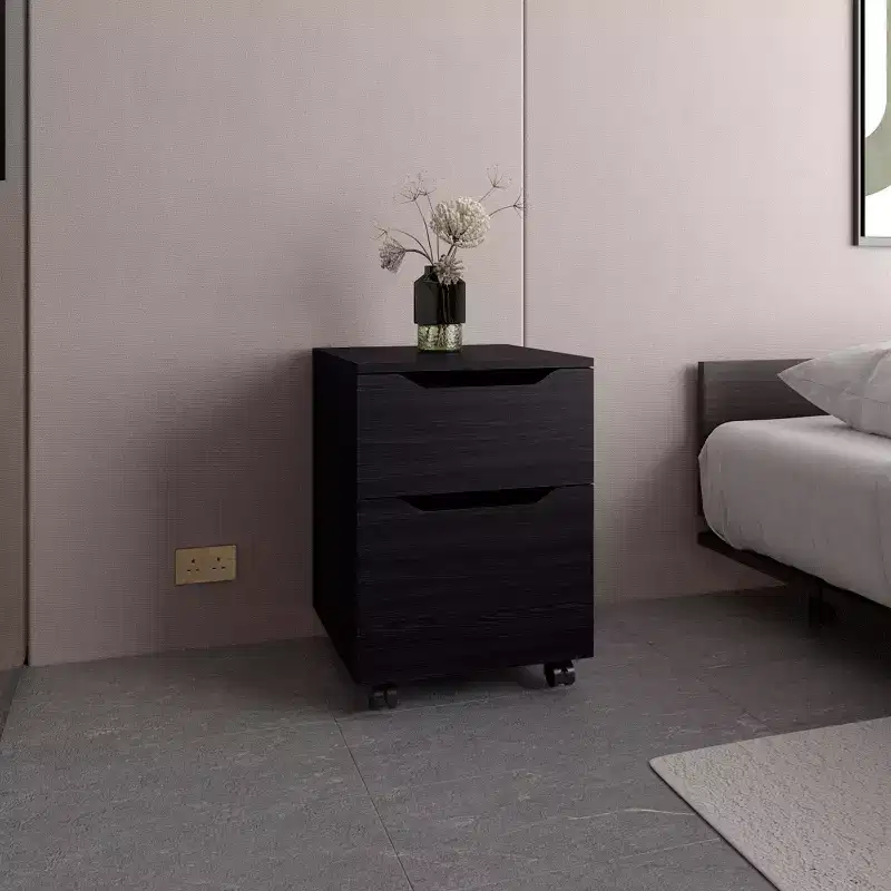 Ethan Open Shelves Sleek Modern Nightstand for Bedroom Living Room