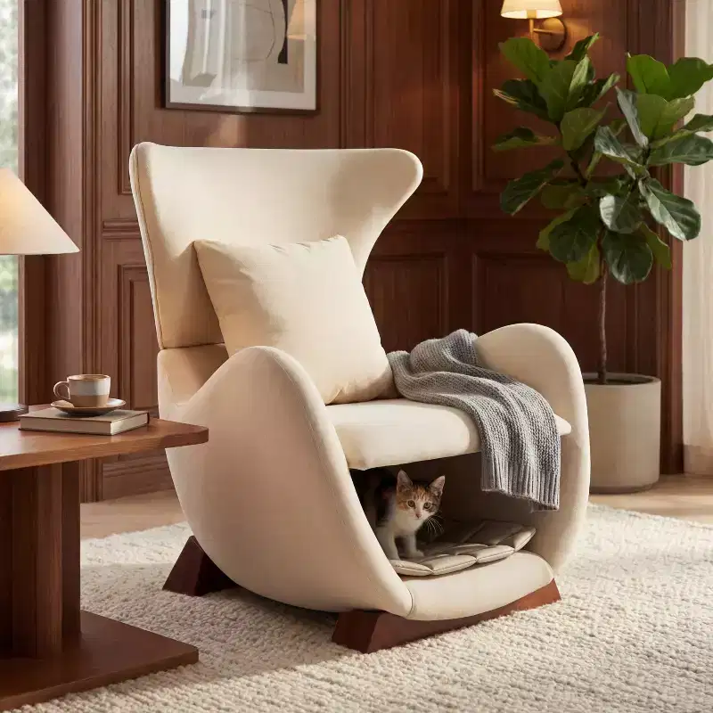 Christopher Knight Home Hudson Modern Fabric Upholstered Accent Chair with Pet Nook and Storage Space