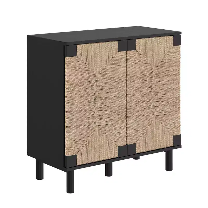 Nathan James Set of 3 Beacon Seagrass Console Table with Doors