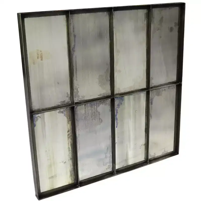 40-Inch Square Black Metal Framed Wall Mirror