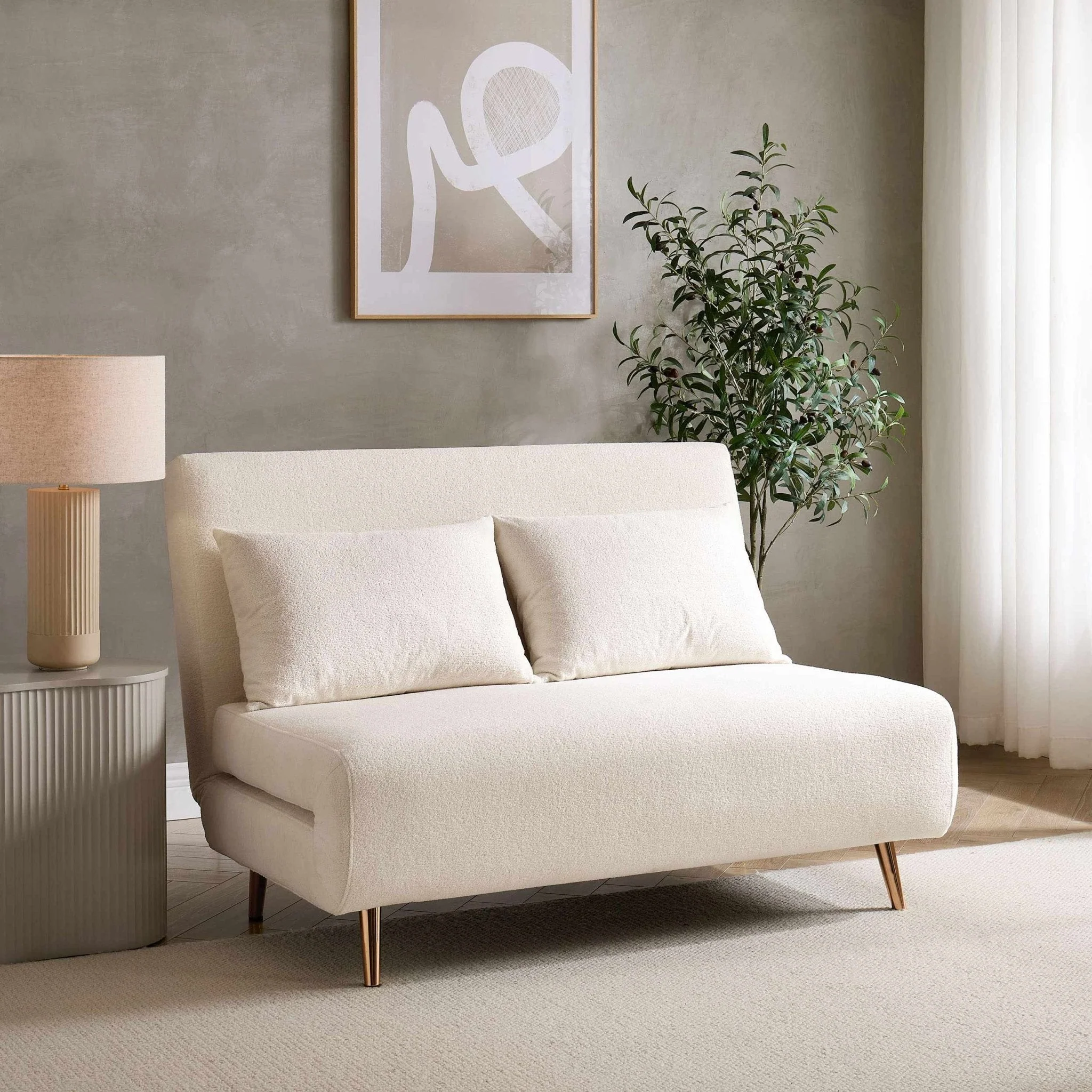Double Sofa Bed - Cream