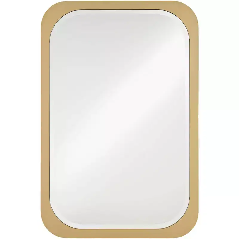 Noble Park Devonshire Rectangular Vanity Wall Mirror Modern Beveled Glass Gold Frame 28 Wide for Bathroom Bedroom Living Room