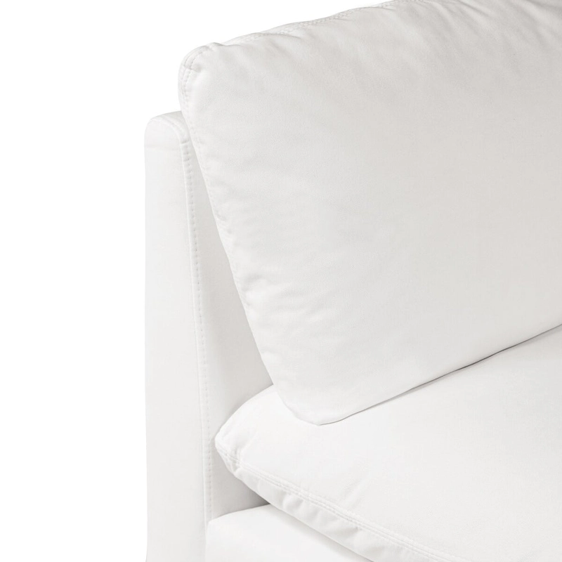 Poly and Bark 4-Seat Davos Modular L-Sectional in Cotton White