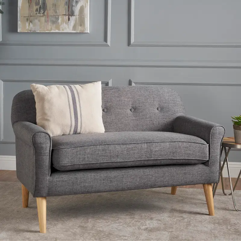 Mariah Mid-Century Fabric Loveseat by Christopher Knight Home
