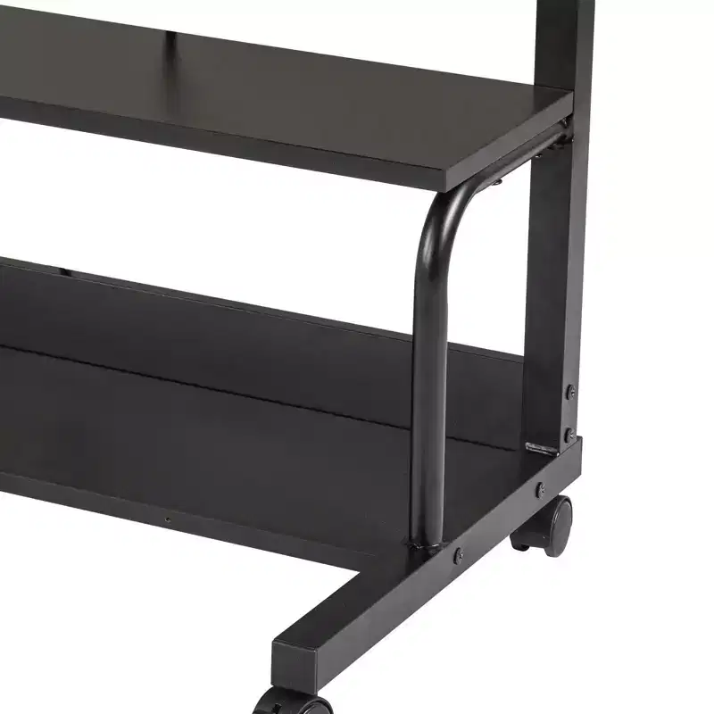 Karl Home Rolling & Height Adjustable Computer Desk Laptop Table Side Table End Table with with Charging Station, 2 USB Ports