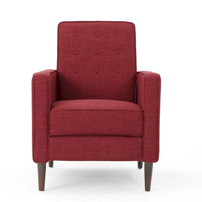 Mid-Century Modern Fabric Recliner Chair with Birch Legs by Christopher Knight Home