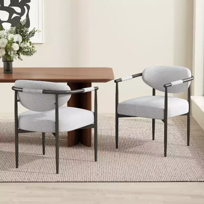 Christopher Knight Home Moriel Modern Upholstered Dining Chairs with Curved Backrest (Set of 2)