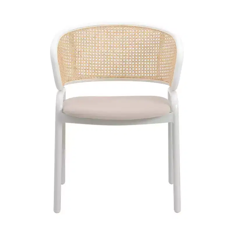 LeisureMod Ervilla Modern Dining Chair Set of 2 with White Frame, Comfortable Durable Design for Kitchen, Dining Room, Office, Lounge, Cafe, or Study